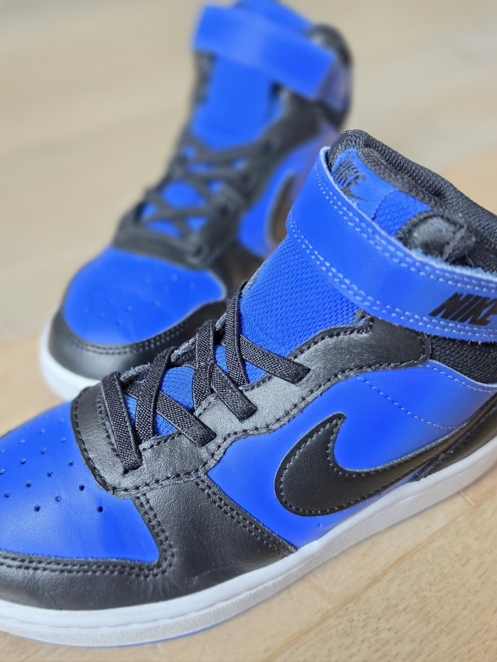 Nike Kids' Blue and Black High-Top Sneakers Size 1Y